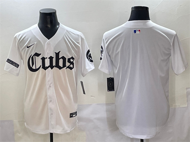 Men's Chicago Cubs Blank White 'Gothic North Side Edition' Vapor Premier Limited Stitched Baseball Jersey Men's Chicago Cubs Blank White 'Gothic North Side Edition' Vapor Premier Limited Stitched Baseball Jersey